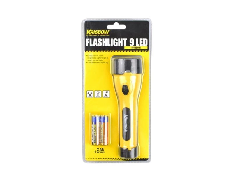 KRISBOW LED FLASHLIGHT 25LM YELLOW