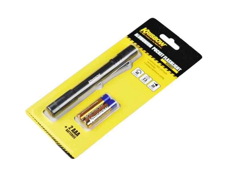 KRISBOW LED FLASHLIGHT 40LM BLACK