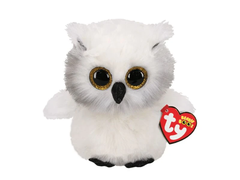 TY TOYS BEANIE BOOS AUSTIN WHITE OWL R
