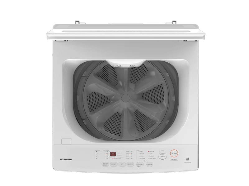 TOSHIBA WASHING MACHINE TOP LOADING 8 KG WHITE BLACK | eci.id by Electronic City