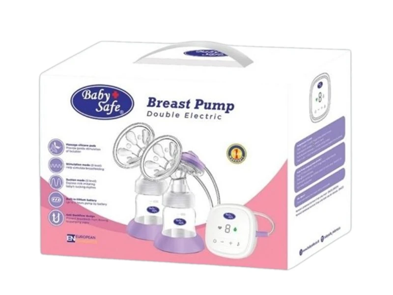 BABY SAFE BREAST PUMP DOUBLE WHITE PURPLE