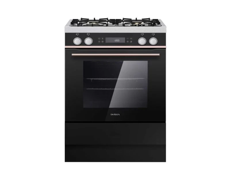 DELIZIA FREESTANDING GAS COOKER BLACK | eci.id by Electronic City
