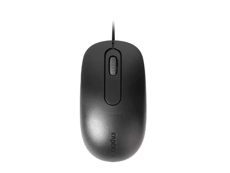 RAPOO MOUSE WIRED OPTICAL N200 BLACK