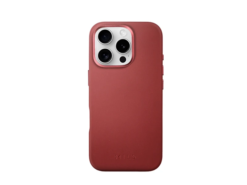 MILS BESPOKE NAPPA LEATHER CASE IPHONE 16 PRO MAX RED