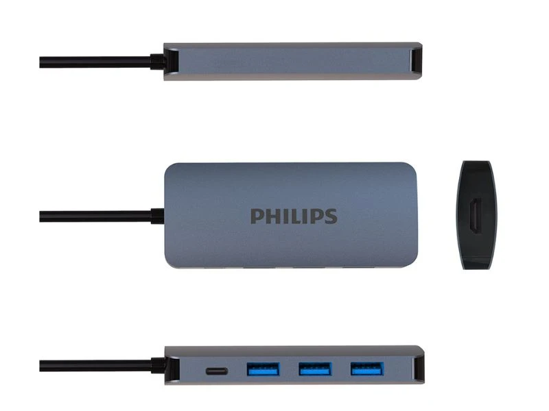 PHILIPS SWV6015B USB C ADAPTER 5IN1 GREY