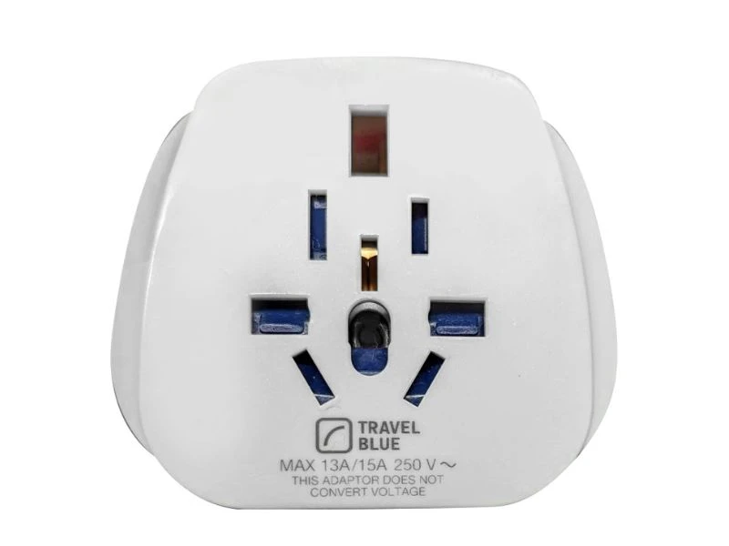 TRAVEL BLUE ADAPTOR + USB WHITE | eci.id by Electronic City